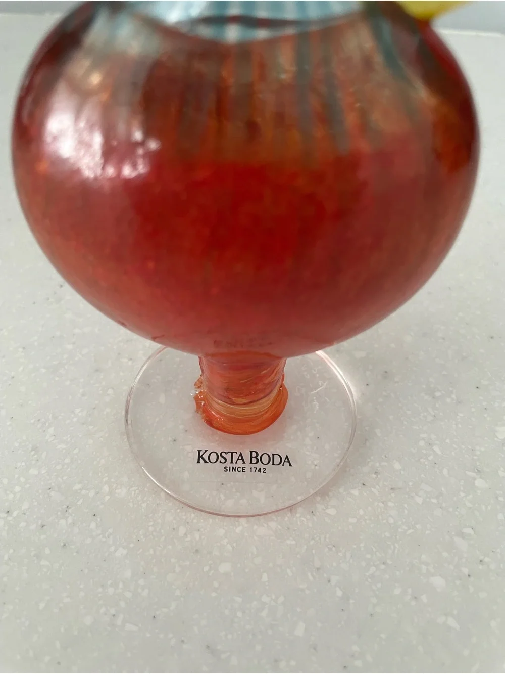 Kosta Boda Kjell Engman Bon Bon Mini Art Glass Ewer #89060 Signed